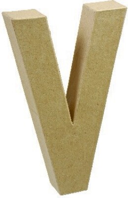 Bogstav Til Pynt - Pap - V - Stort Bogstav - 20x11,5 Cm billede