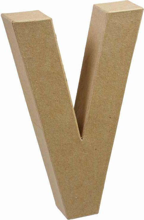 Bogstav Til Pynt - Pap - V - Stort Bogstav - 20x11,5 Cm billede