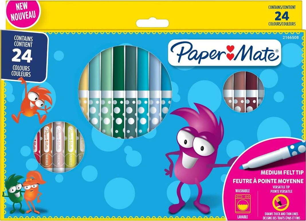 Paper Mate - Børnetusser Med Filtspids (24 Styk)