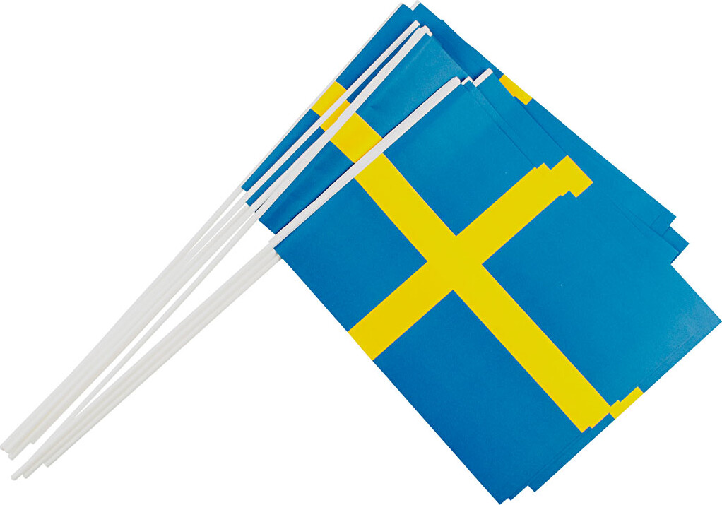 Papirflag Svensk - Str. 20x25 Cm - 10 Stk.