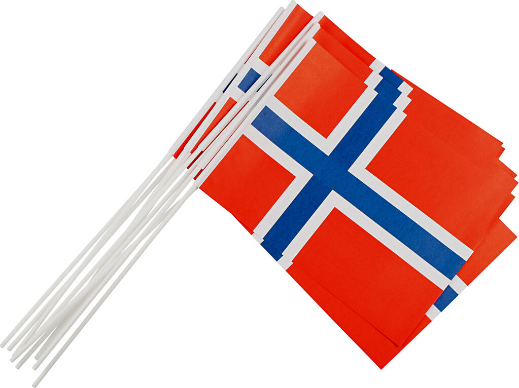 Papirflag Norsk - Str. 20x25 Cm - 10 Stk.