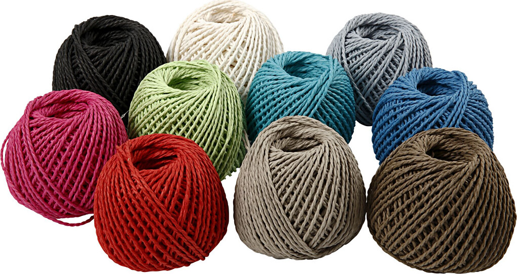 Papirgarn - Tykkelse 2,5-3 Mm - 10x40 M - 10x150 G