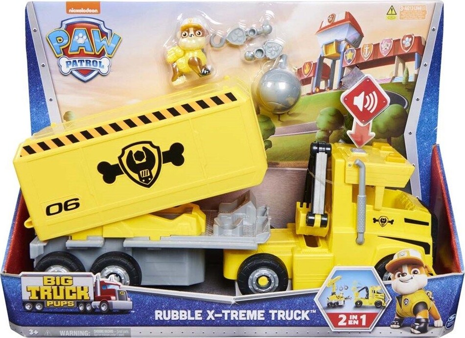 4: Paw Patrol - Rubble Figur Med Lastbil - X-treme Truck - Big Truck Pups