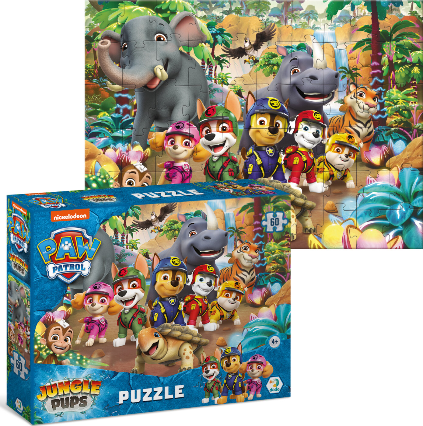Paw Patrol - Jungle Pups Puslespil Med 60 Brikker