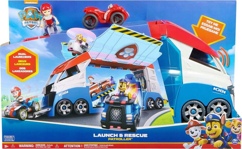 Spin Master Paw Patrol Launch & Rescue Patroller - Legetøjsbil med Ryder og Transporter - multifarvet