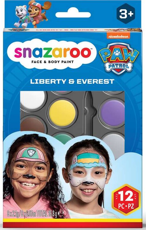 Snazaroo Ansigtsmaling Sæt - Paw Patrol - Liberty & Everest - 12 Dele