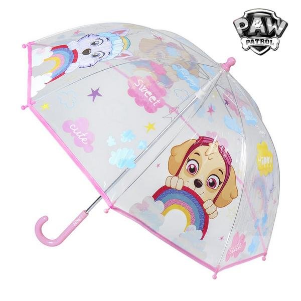 Paw Patrol - Paraply Med Hunde - Gennemsigtig Pink - 45 Cm | Se tilbud og køb på
