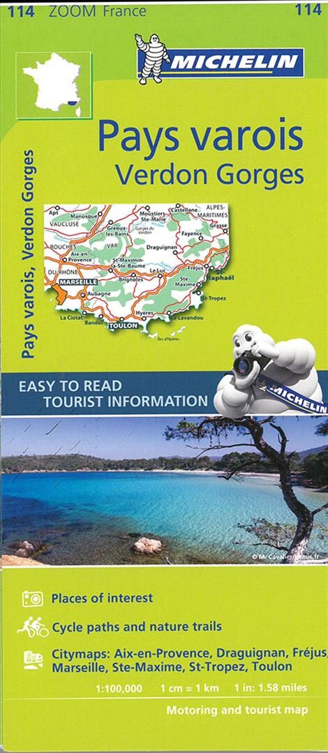 Michelin Kort - Pays Varois: Verdon Gorges - Marseille, Toulon, St Raphaël - English book