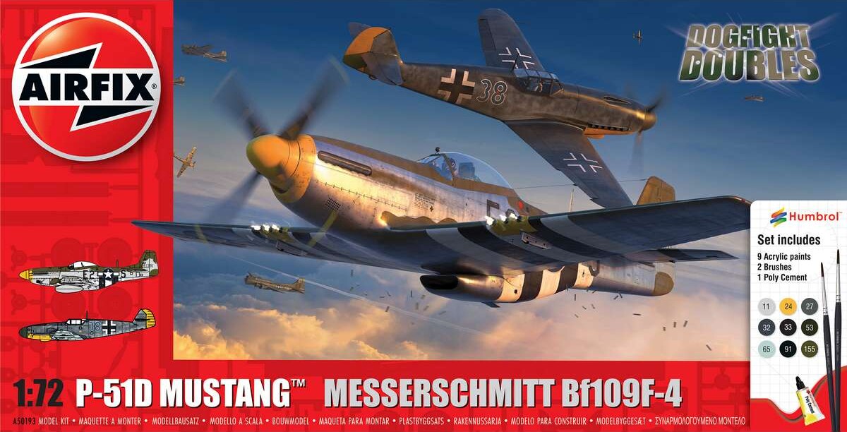 Airfix - P-51d Mustang Vs Messerschmitt Bf109f-4 - 1:72 - A50193