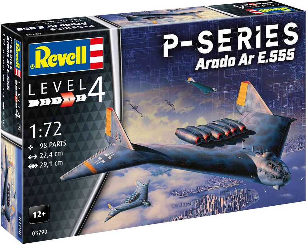 Revell - P-series Arada Ar E.555 Modelfly - 1:72 - Level 4 - 03790