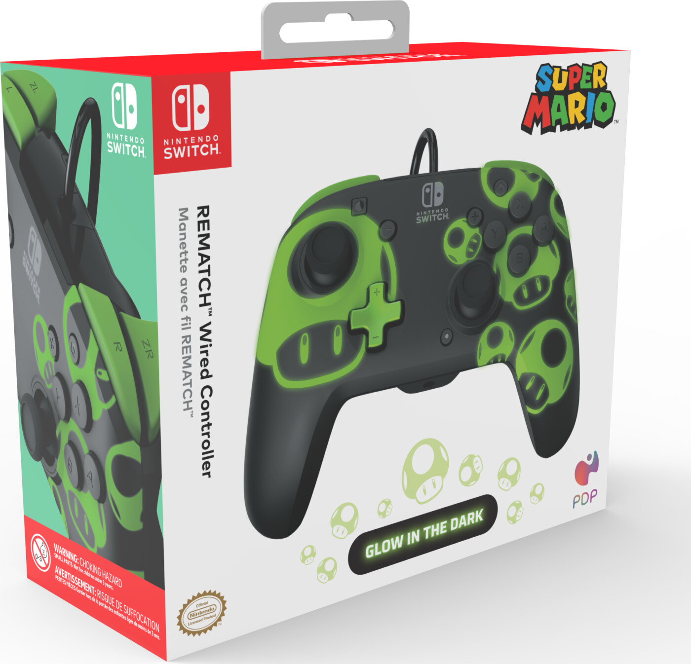 Pdp - Nintendo Switch Controller - Super Mario - Glow In The Dark