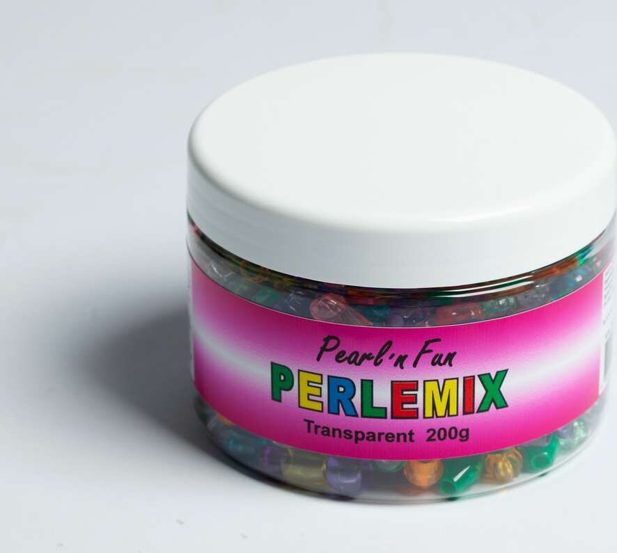 Pearl 'n Fun Perler - Transparent Mix I Bøtte - 200 G - Pearl N Fun