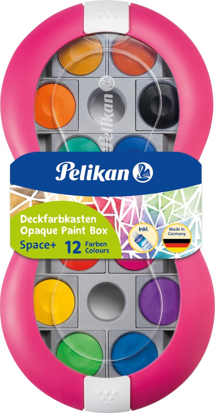 Pelikan - Vandfarve Sæt Med Dækhvid - Space - Pink - 12 Farver