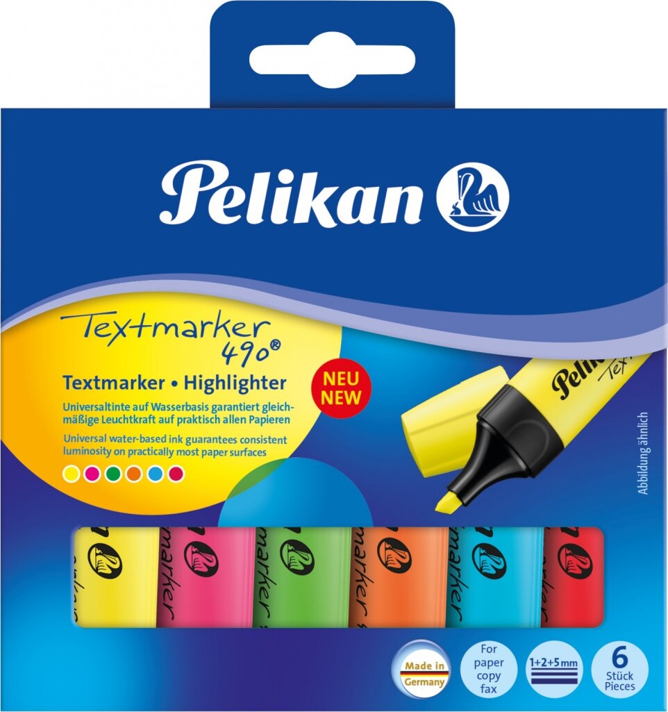 Pelikan - Textmarker 490 Overstregningstusch - 6 Stk