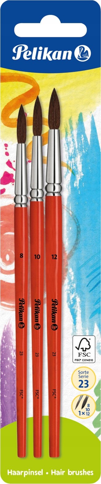 Pelikan - Penselsæt - Serie 23 - 3 Stk