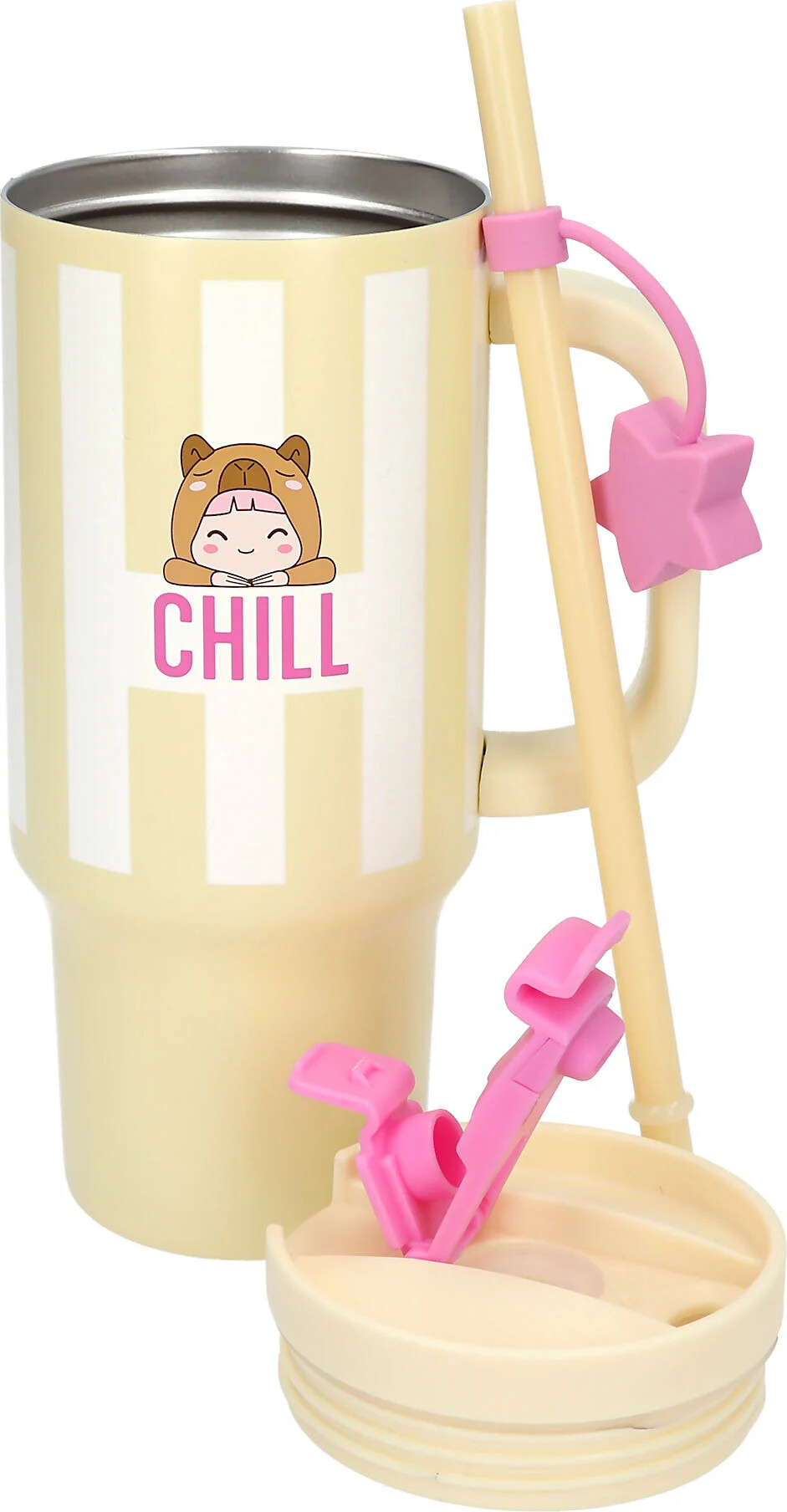 Penfection - To Go Krus Med Sugerør Chill - Butter-yellow - 470 Ml