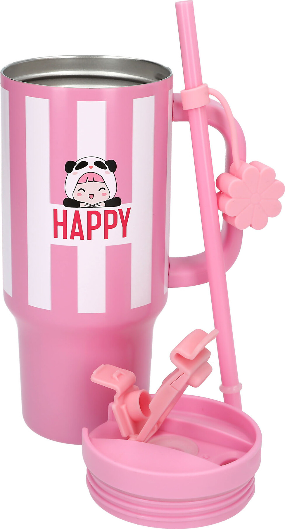 Penfection - To Go Krus Med Sugerør - Pink - 470 Ml