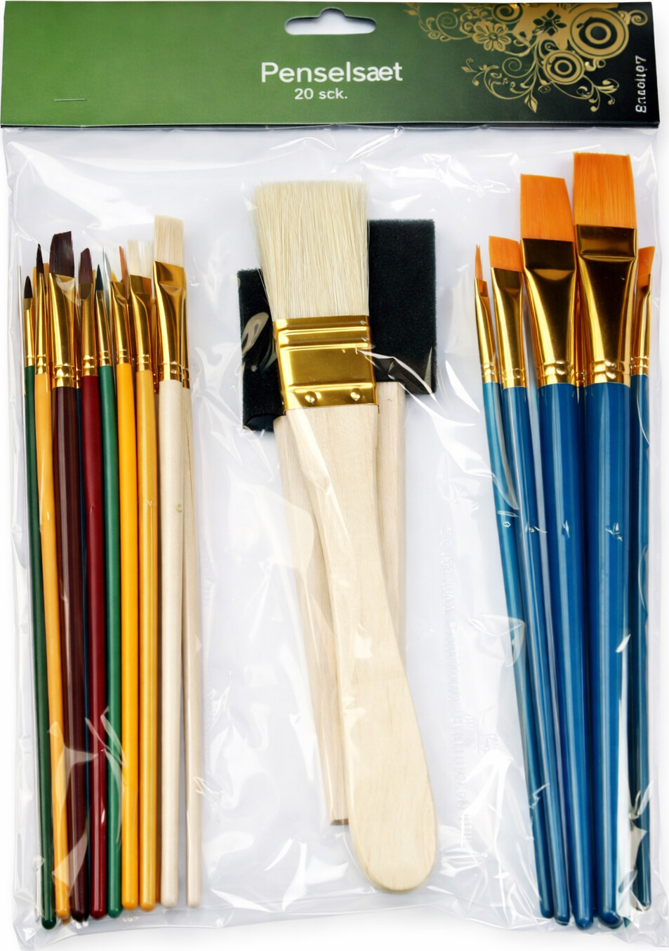 Penselsæt Med 25 Stk Til Akryl Og Oliemaling - Artino