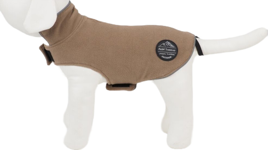 Peppy Buddy - Fleece Dog Jacket L, Beige 45 Cm - Peppy Buddies