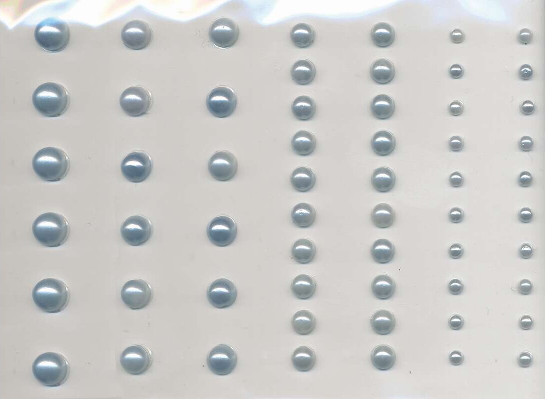 Halvperler - Selvklæbende - Blå - 3-7 Mm - 58 Stk