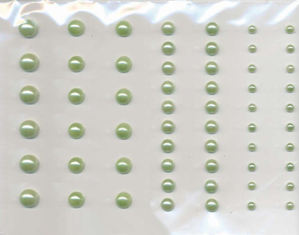 Halvperler - Selvklæbende - Grøn - 3-7 Mm - 58 Stk