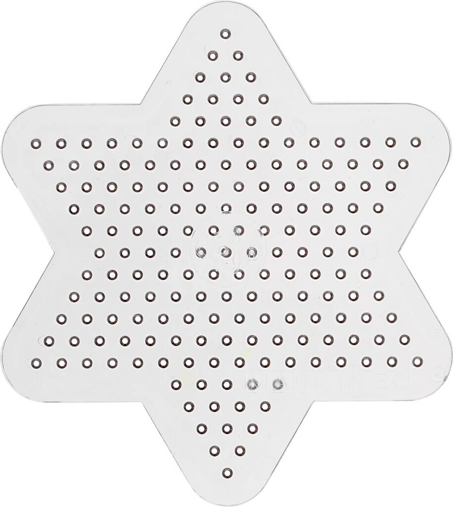 Perleplade - Lille Stjerne - Medium - Str. 9 Cm - Medium - Transparent - 1 Stk.
