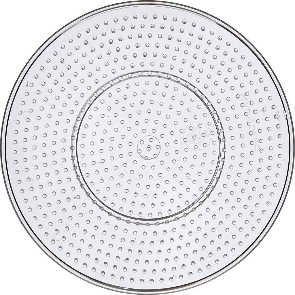 Perleplade - Stor Rund - Str. 15 Cm - Medium - Transparent - 1 Stk.