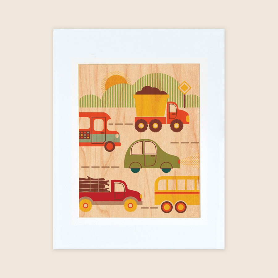 Petit Collage - Stort Print På Træ - På Land