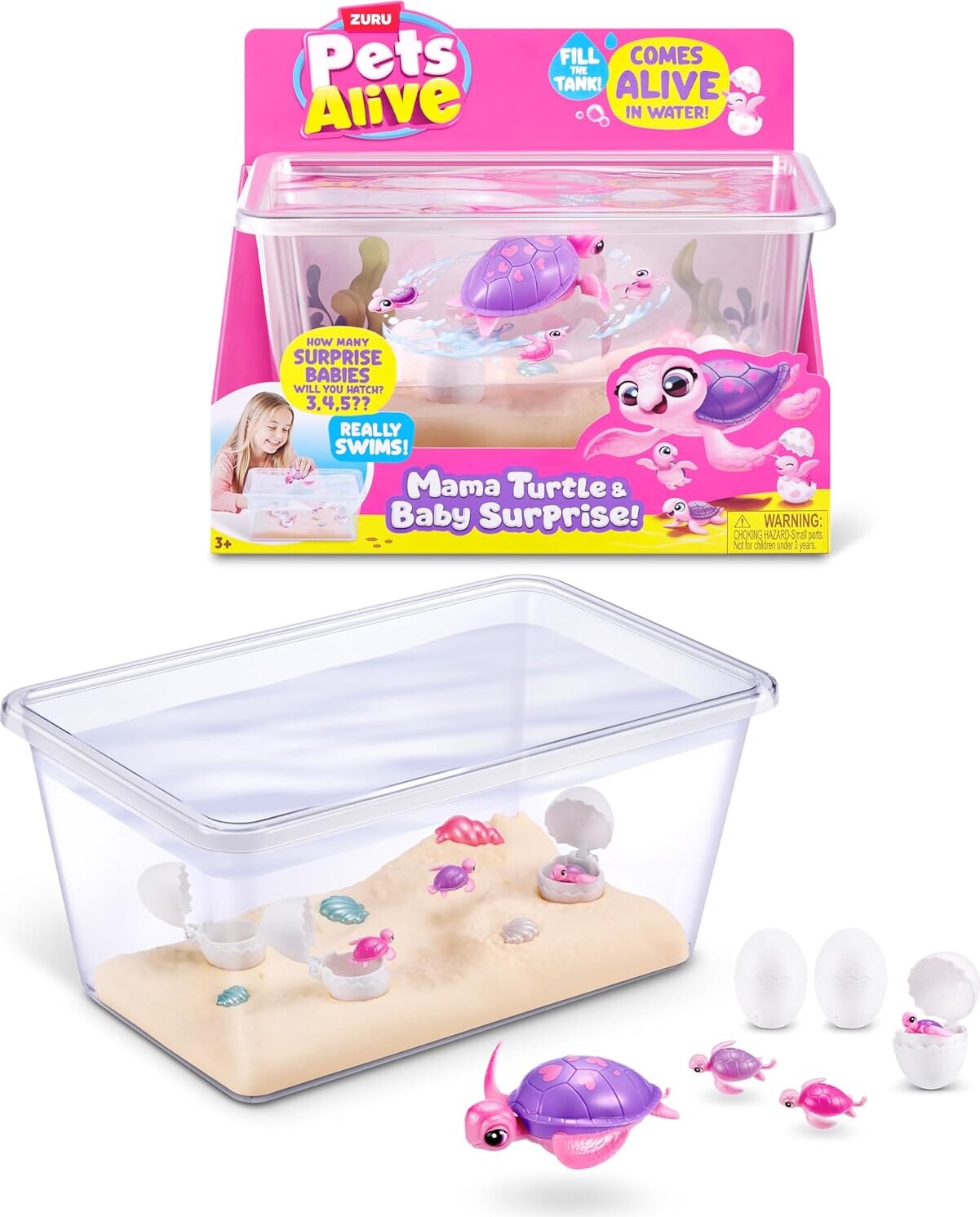 Pets Alive Legetøj - Mamma Turtle - Lilla/Rosa