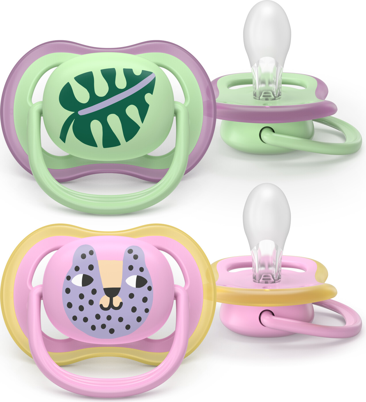 Philips Avent Sutter - Ultra Air - 6-18 Måneder - Grøn Lyserød