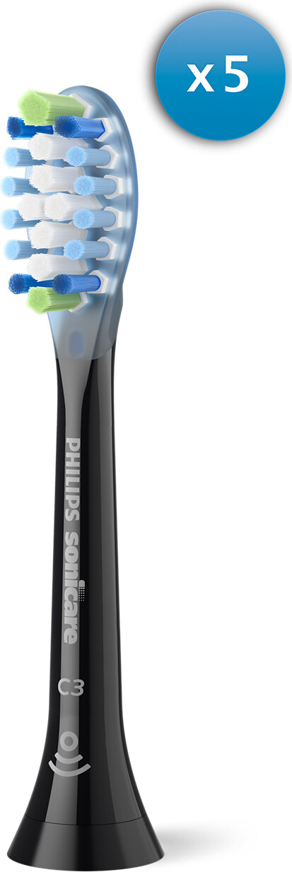 Philips - Sonicare C3 Premium Plaque Tandbørstehoveder - Sort - 5 Stk.