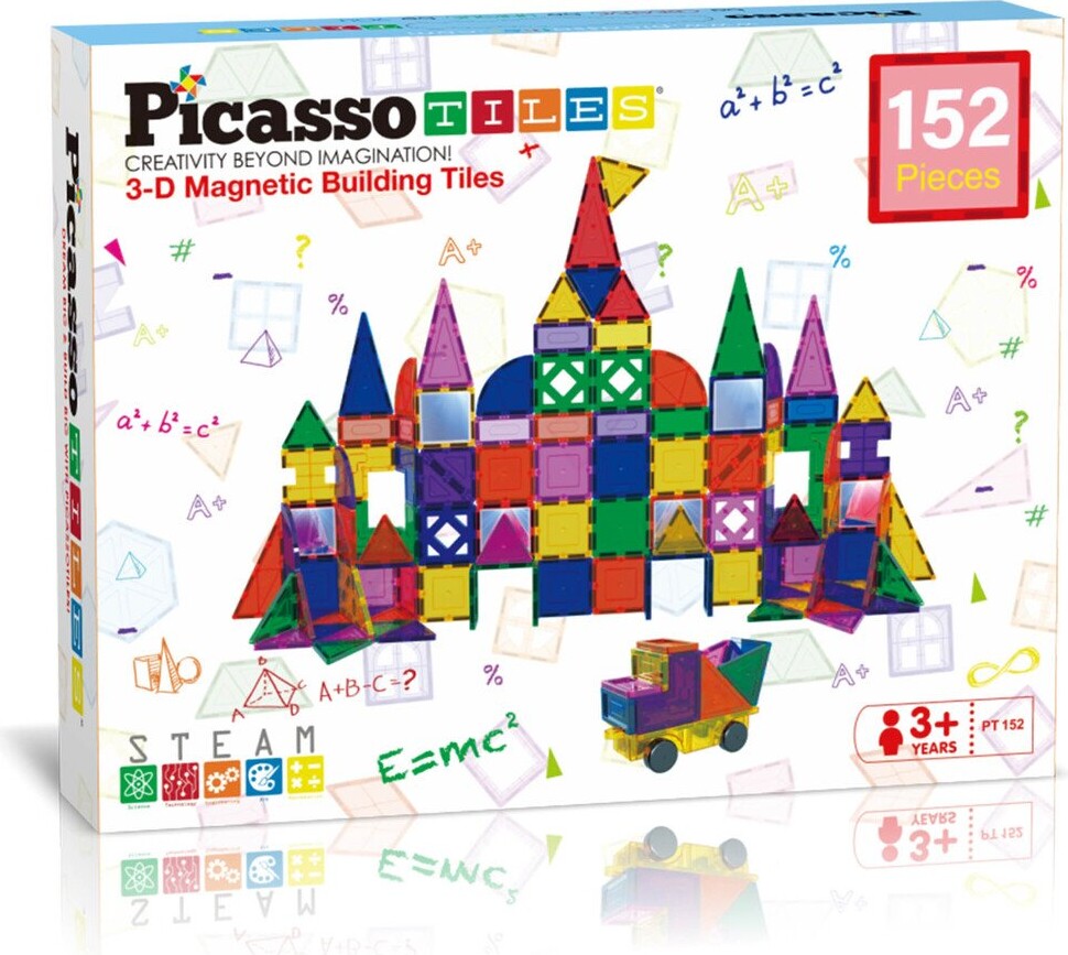 Picasso Tiles - 3d Magnetic Building Tiles Magnetsæt - 152 Dele
