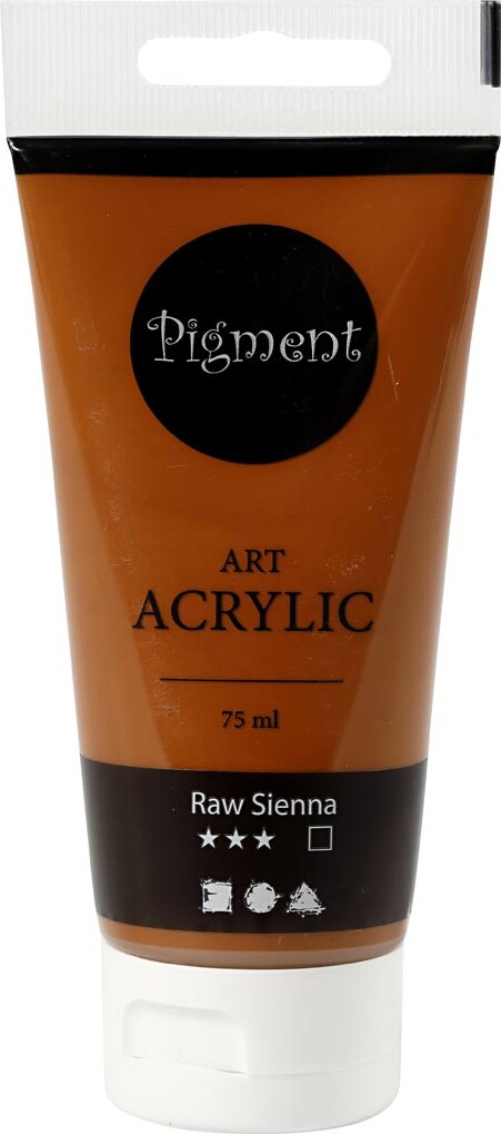 Pigment Art Akrylmaling - Halvblank - Dækkende - Raw Sienna - 75 Ml
