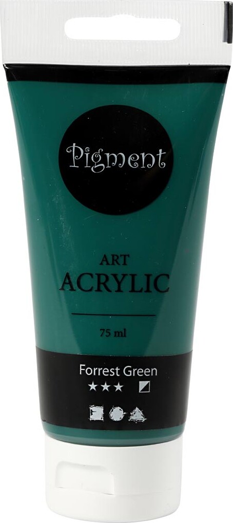 Pigment Art Akrylmaling - Halvblank - Halvdækkende - Forrest Green - 75 Ml