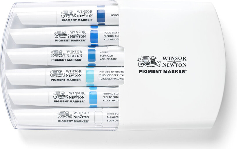 Winsor & Newton - Pigment Marker Tusser - Blå Toner - 6 Stk