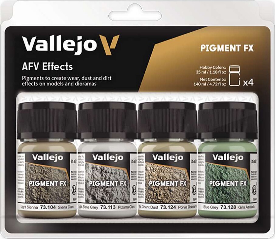Vallejo 73187 - Pigment Fx Afv Effects - Pigmentsæt 4x35 Ml