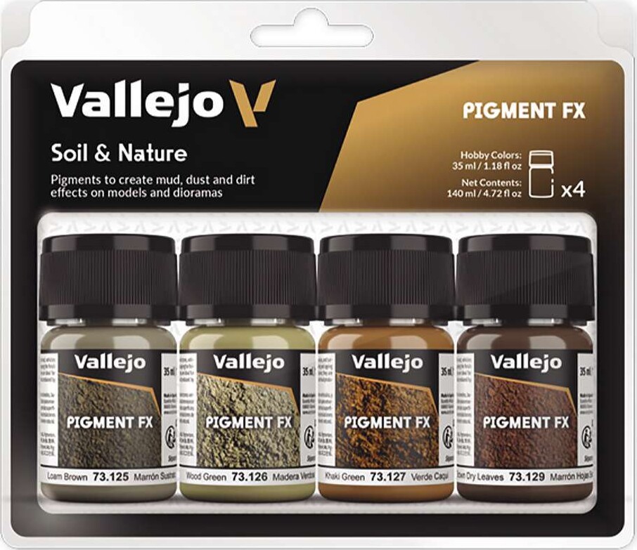 Vallejo 73188 - Pigment Fx Soil & Nature - Pigmentsæt 4x35 Ml
