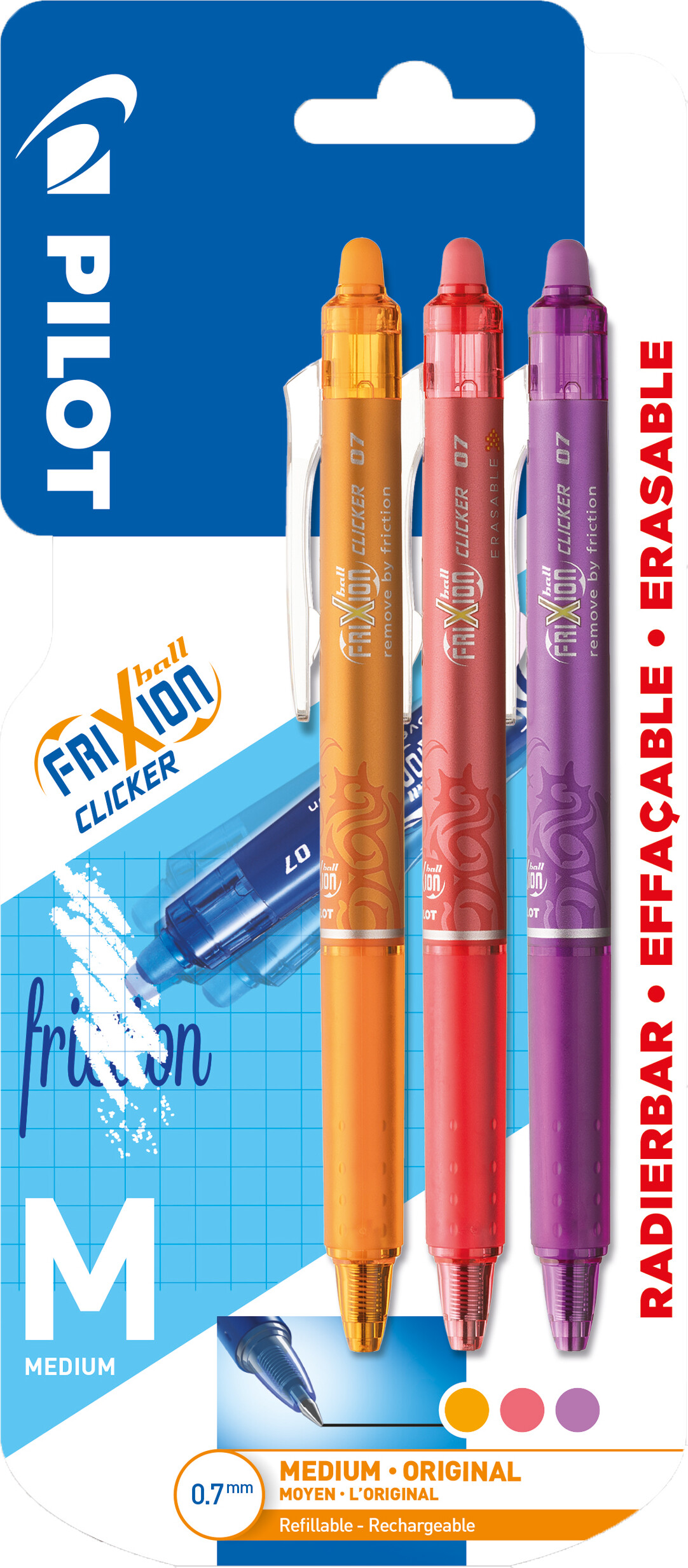 Pilot - Frixion Clicker 0.7 - (pack Of 3)