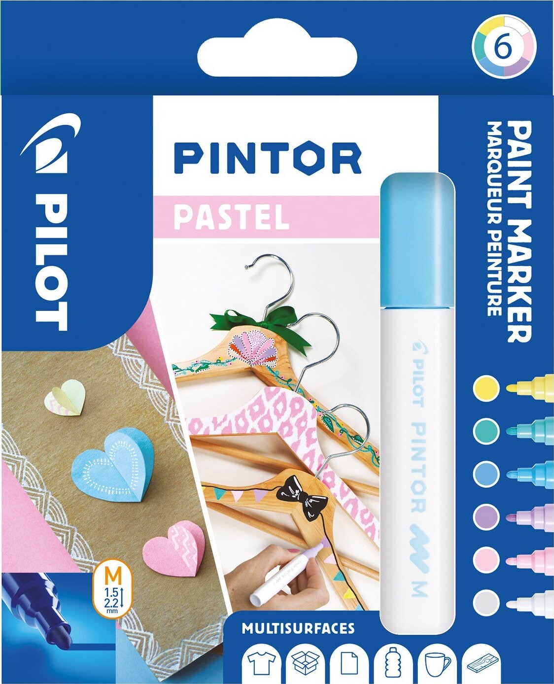 Pilot - Pintor Marker Fine Pastel Mix 6 Farver (medium Tip)