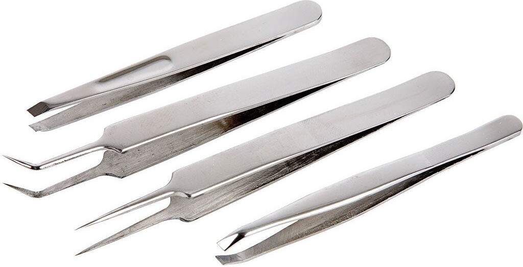 Pincet Sæt Til Hobby - 9-12 Cm - 4 Stk billede