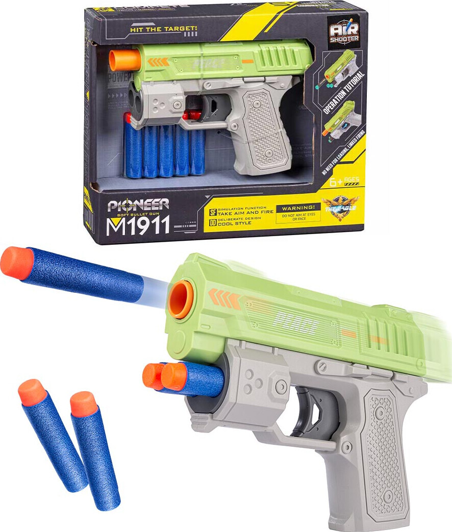 Pioneer Agent softbullet-pistol med skumpile - 5 skumpile - 16 cm