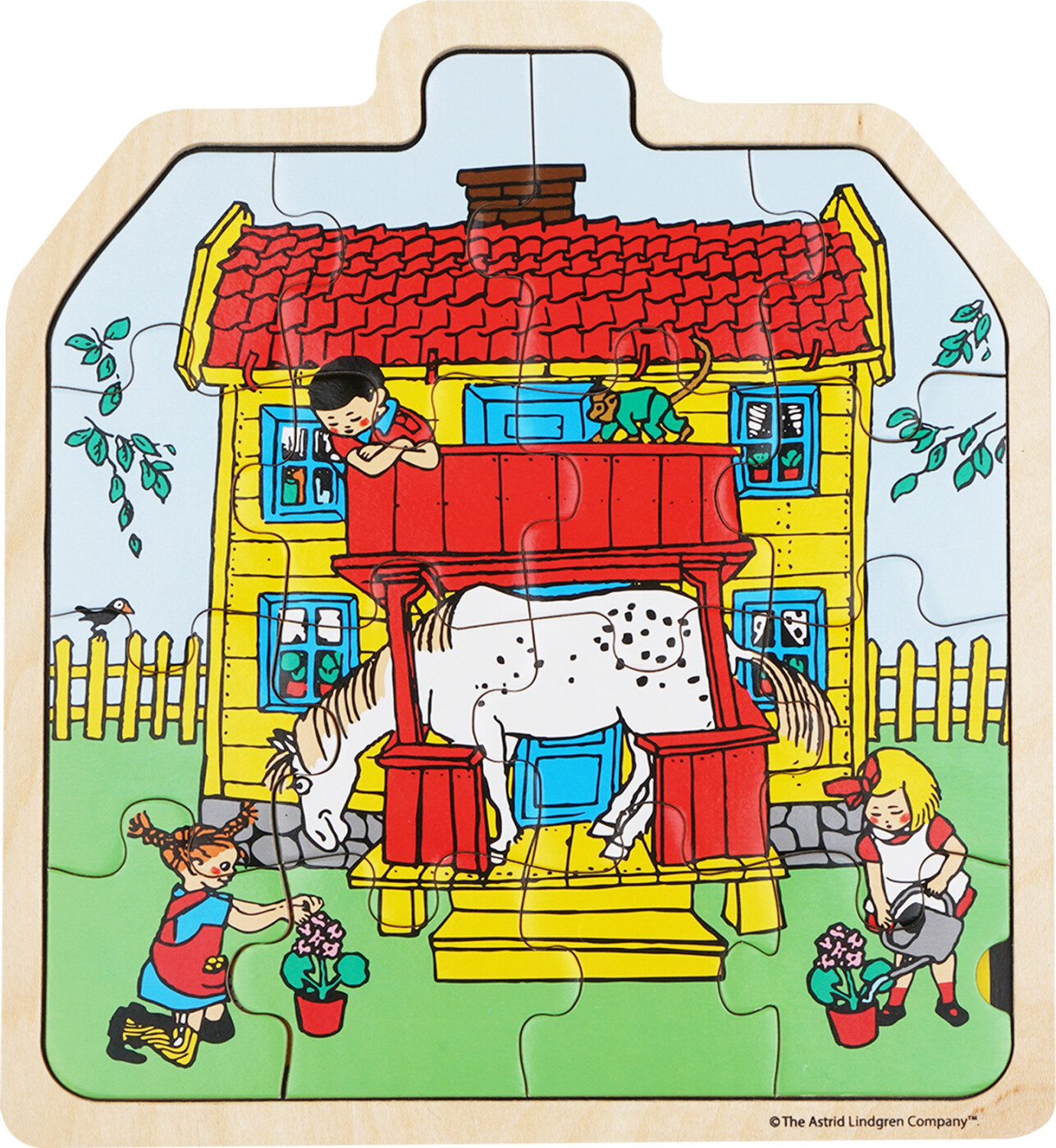 Barbo Toys - Puslespil I Træ - Pippi Langstrømpe - Hus