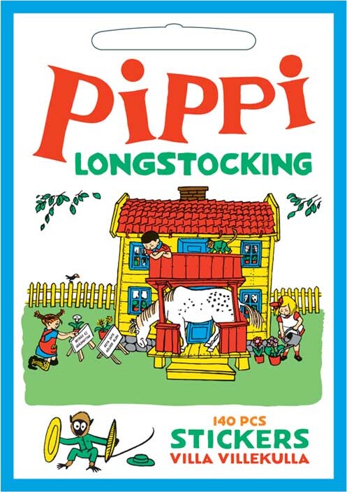 Pippi Langstrømpe Klistermærker - Villa Villekulla - 140 Stk