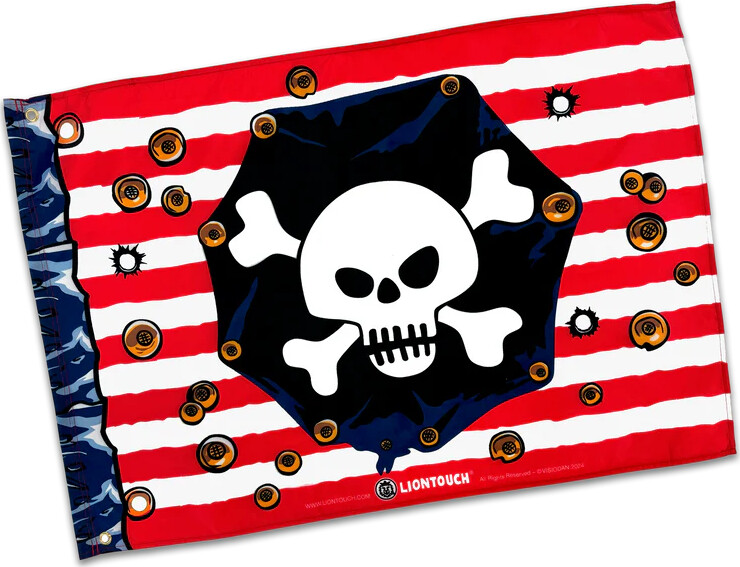 Liontouch - Piratflag - Pirat Rødstribe Serien - 100x70 Cm