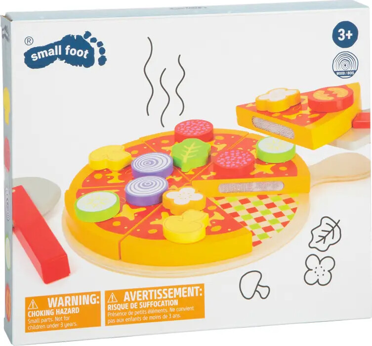 Legemad I Træ Med Velcro - Pizza Sæt - Small Foot