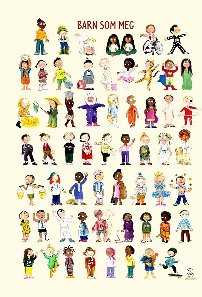 Plakat - Børn Som Mig - Str. 50x70 Cm - No - 1 Stk. - Ciha