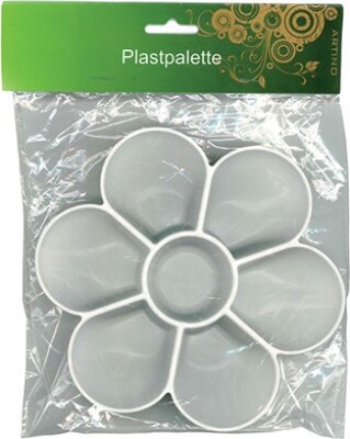 Se MaletilbehÃ¸r - Artino - Plastic Palette: Blomster, 7 Holes (1 Plastpalette) hos Gucca.dk