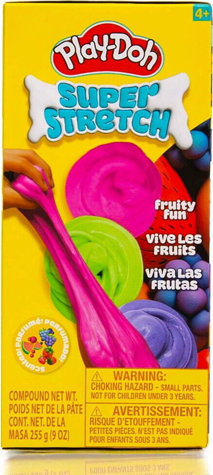 Play-doh - Super Stretch Fruity Fun - Modellervoks Sæt - 3-pak