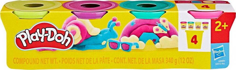 Play-doh - Modellervoks Sæt - 4-pak - Livlige Farver - 340 G