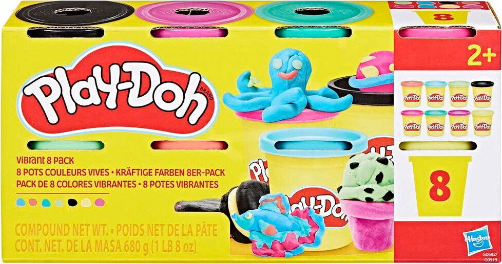 Play-doh - Vibrant Modellervoks 8-pak - 680 G - Hasbro G0692